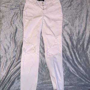 White Hollister ripped jeans